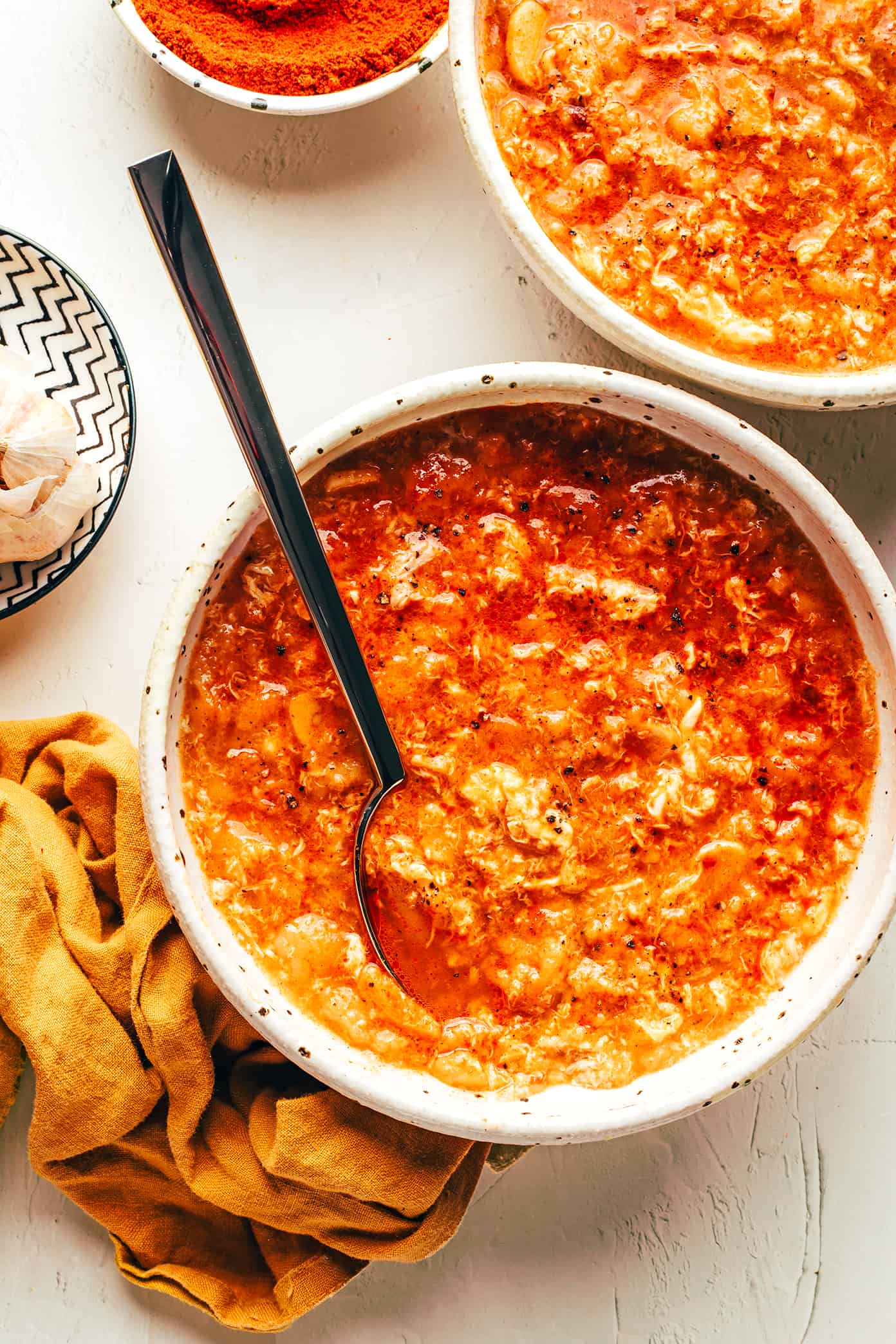 Sopa de Ajo (Sopa Castellana) in Bowls