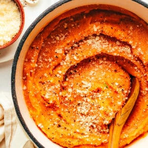 Garlic Parmesan Mashed Sweet Potatoes