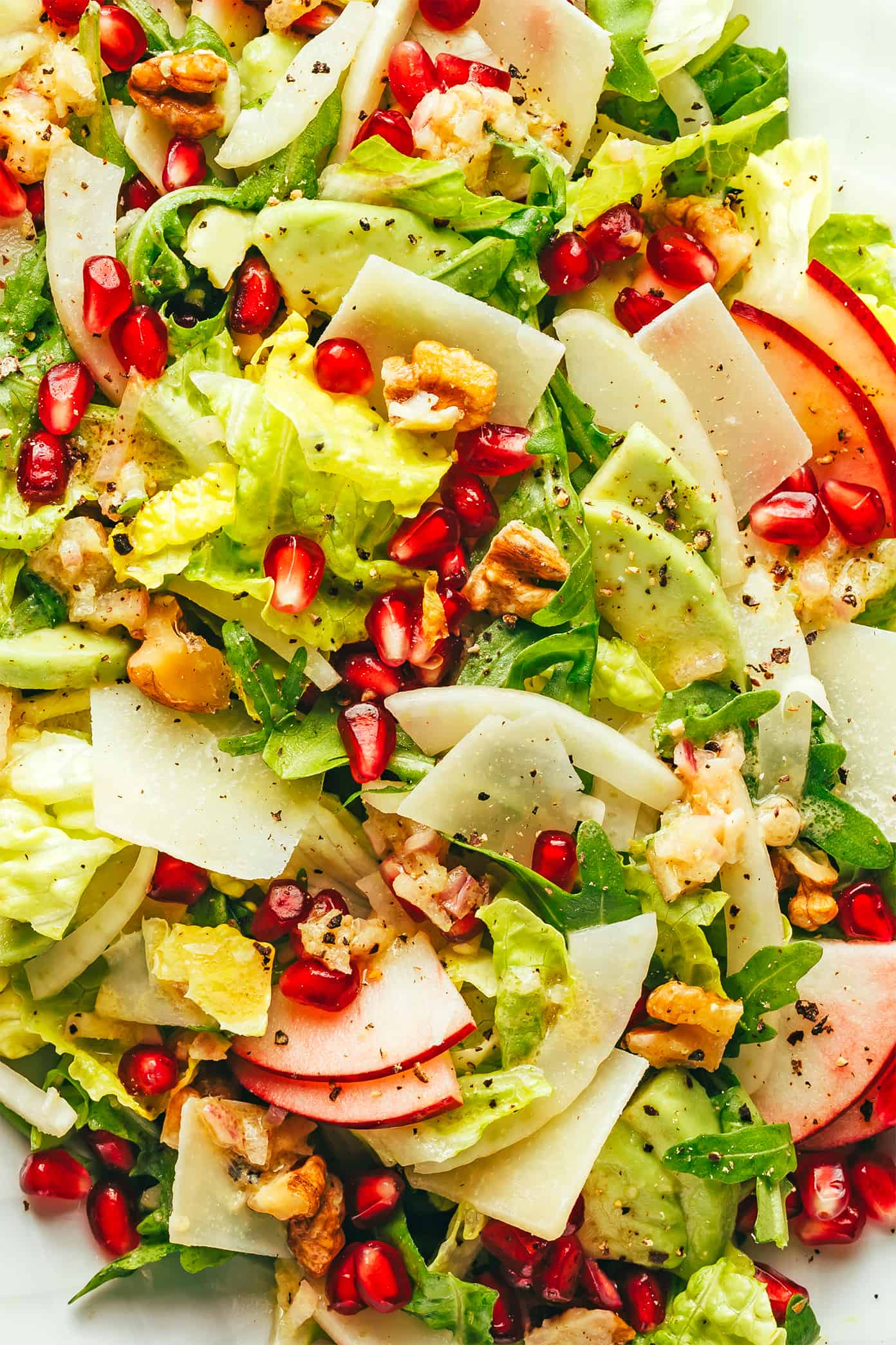 Mixed Baby Greens with Pomegranate, Gorgonzola and Pecans –