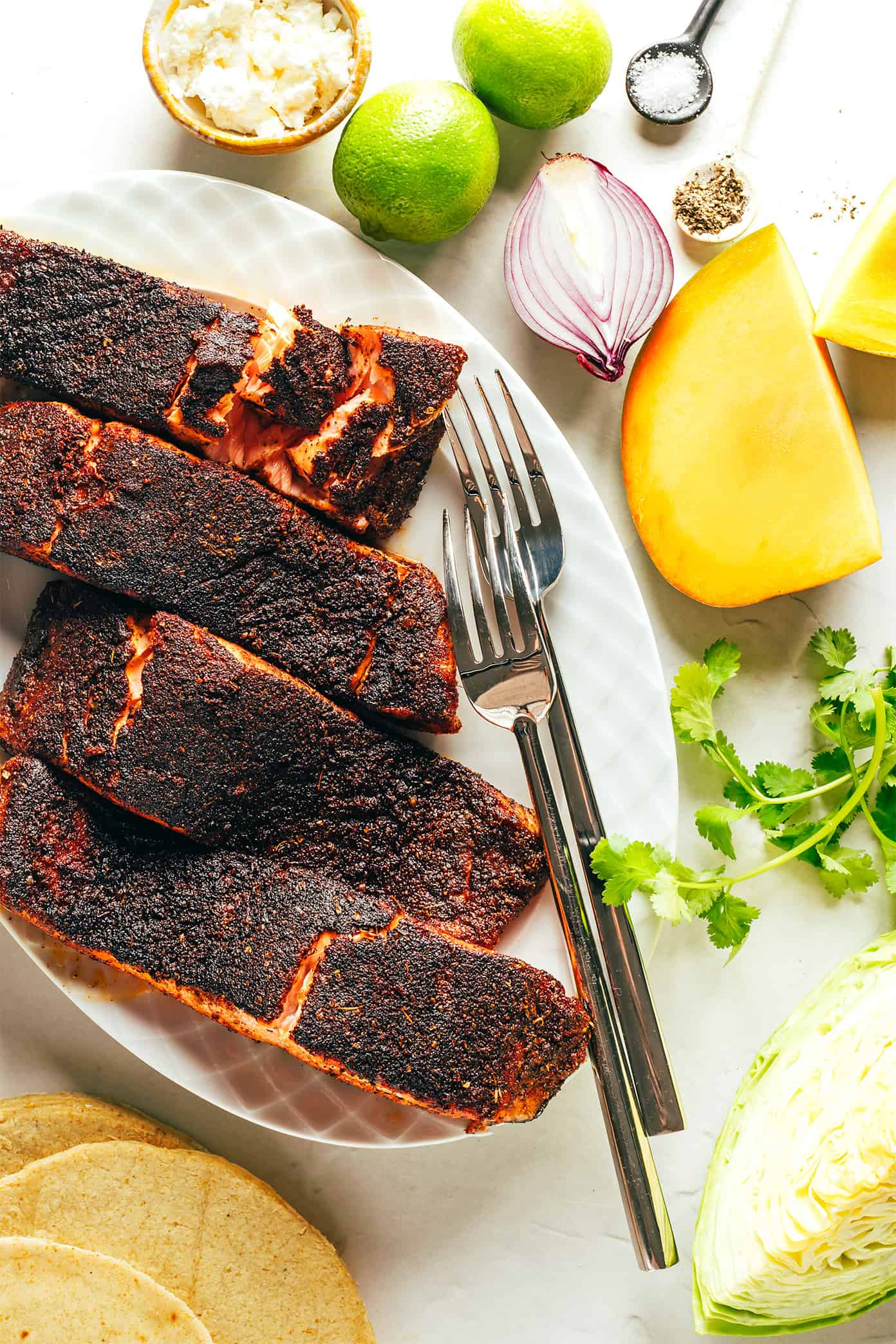 Blackened Salmon Taco Ingredients