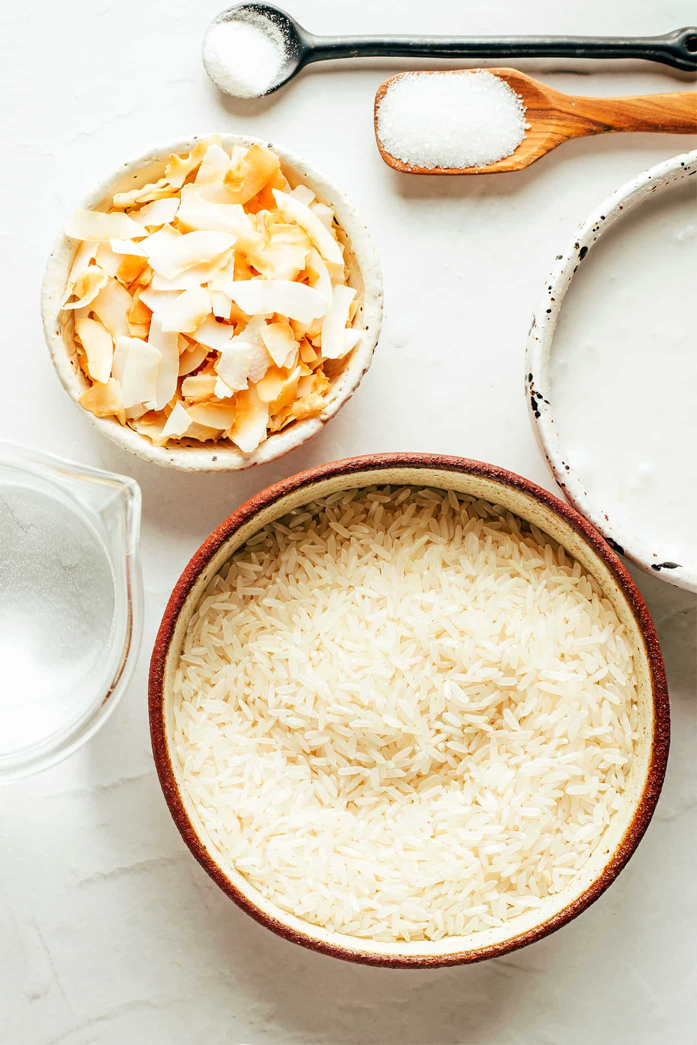 Ingredientes do arroz com coco