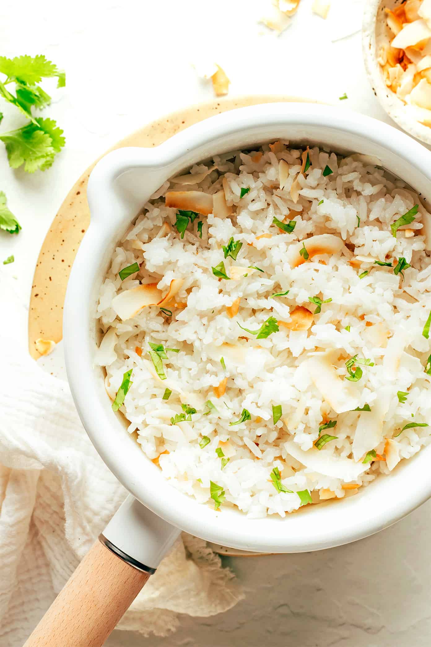 Arroz de coco na panela