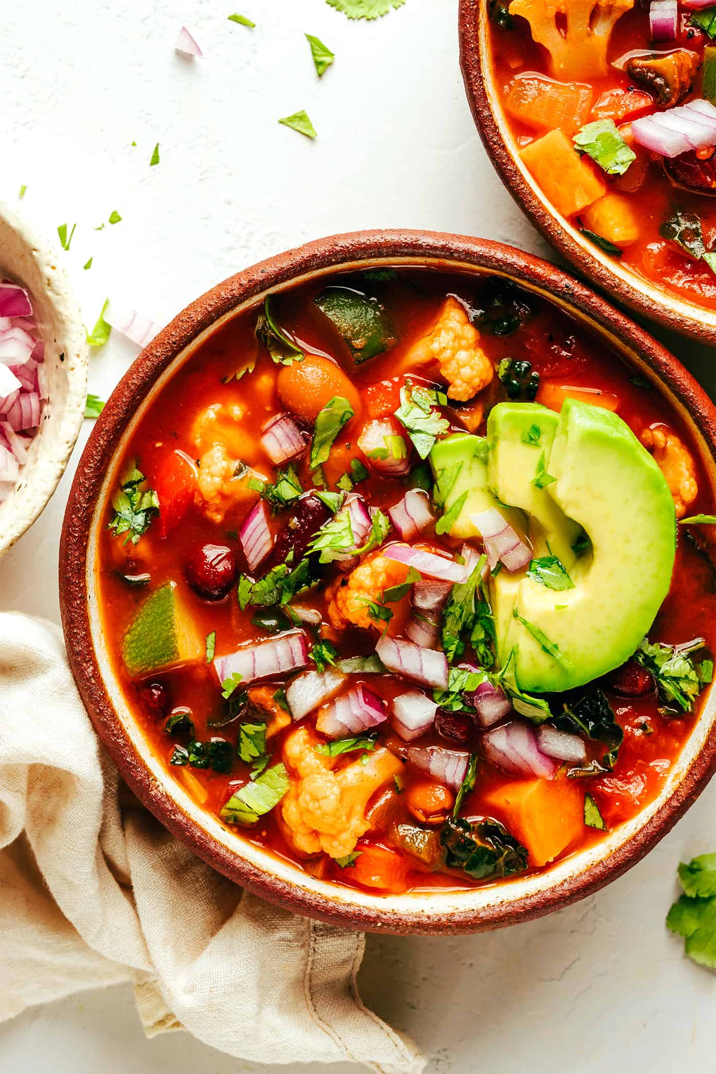 Extra-Veggie Vegetarian Chili with Avocado