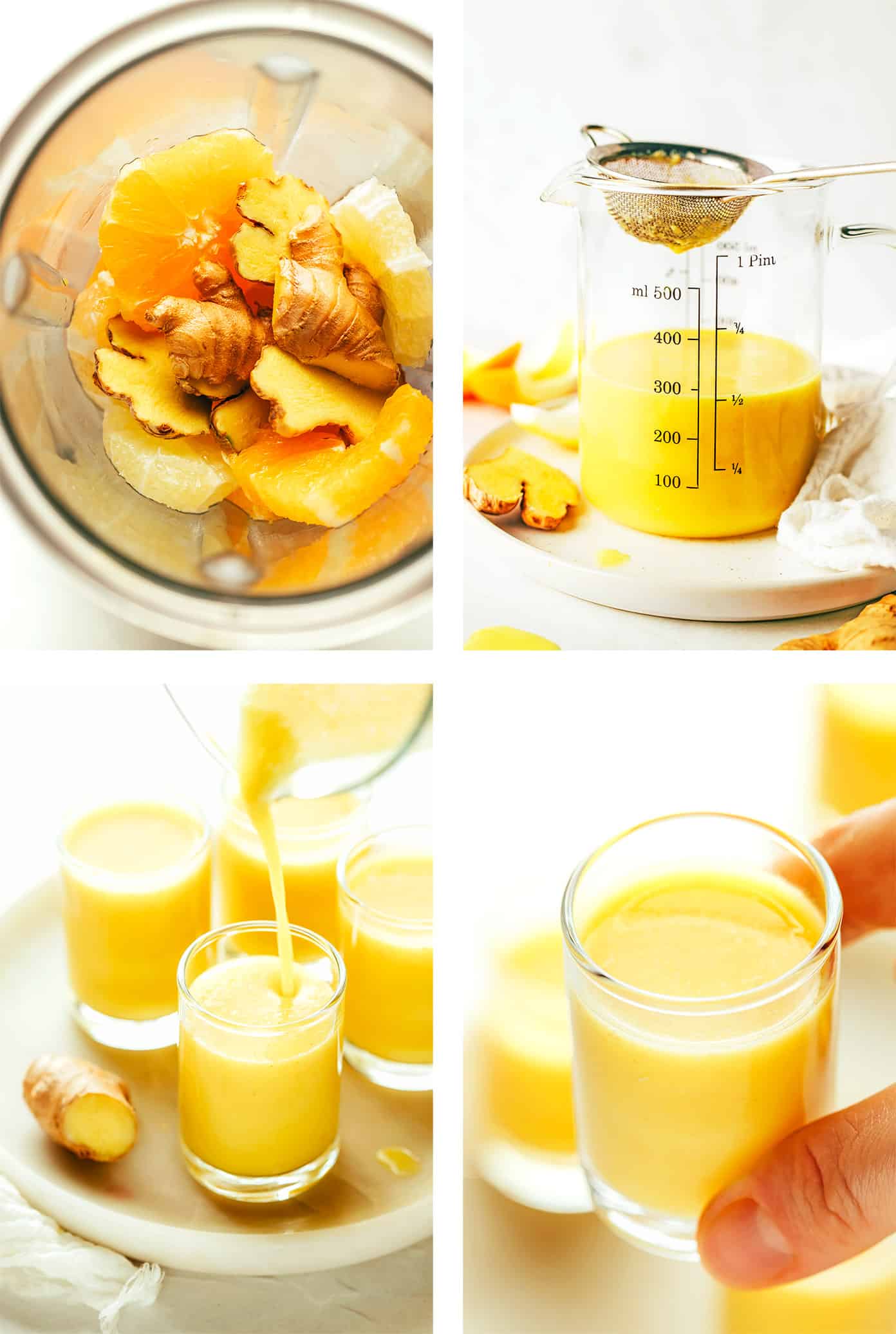 Step by Step Photos Showing How To Make Ginger Shots