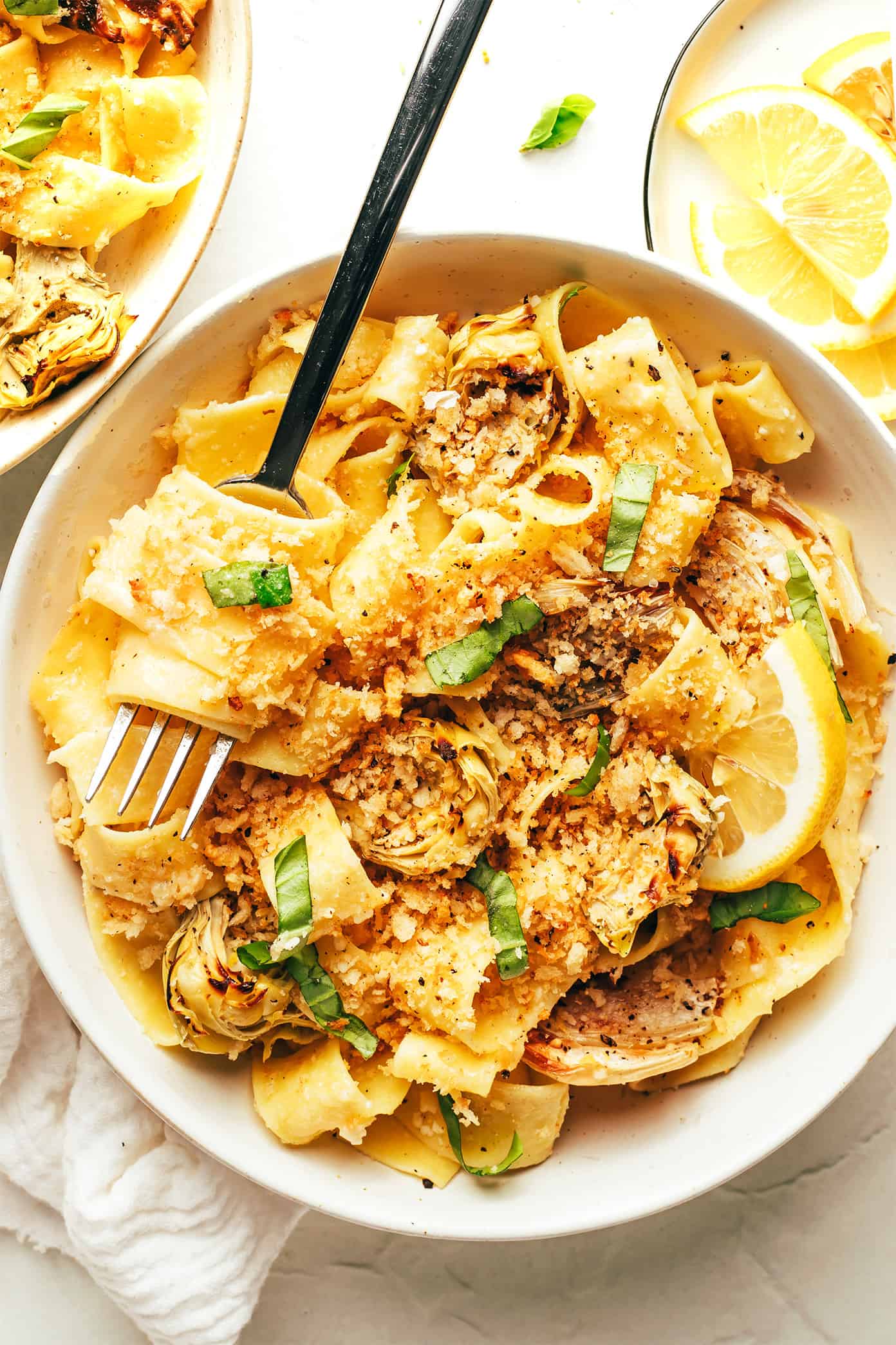 Lemon Brown Butter Pasta with Roasted Artichokes and Fennel