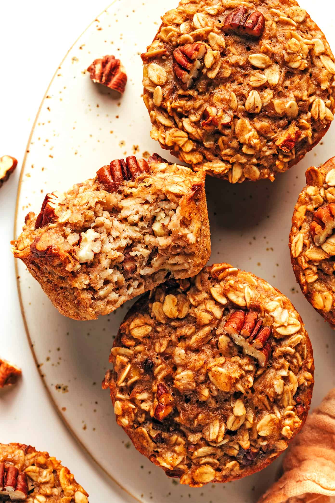 Banana Baked Oatmeal Cups with Pecans