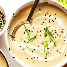 Sesame Ginger Roasted Cauliflower Soup