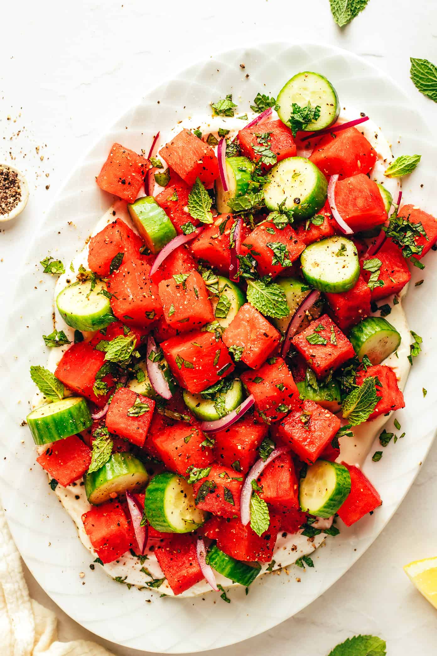 Watermelon Salad with Whipped Feta