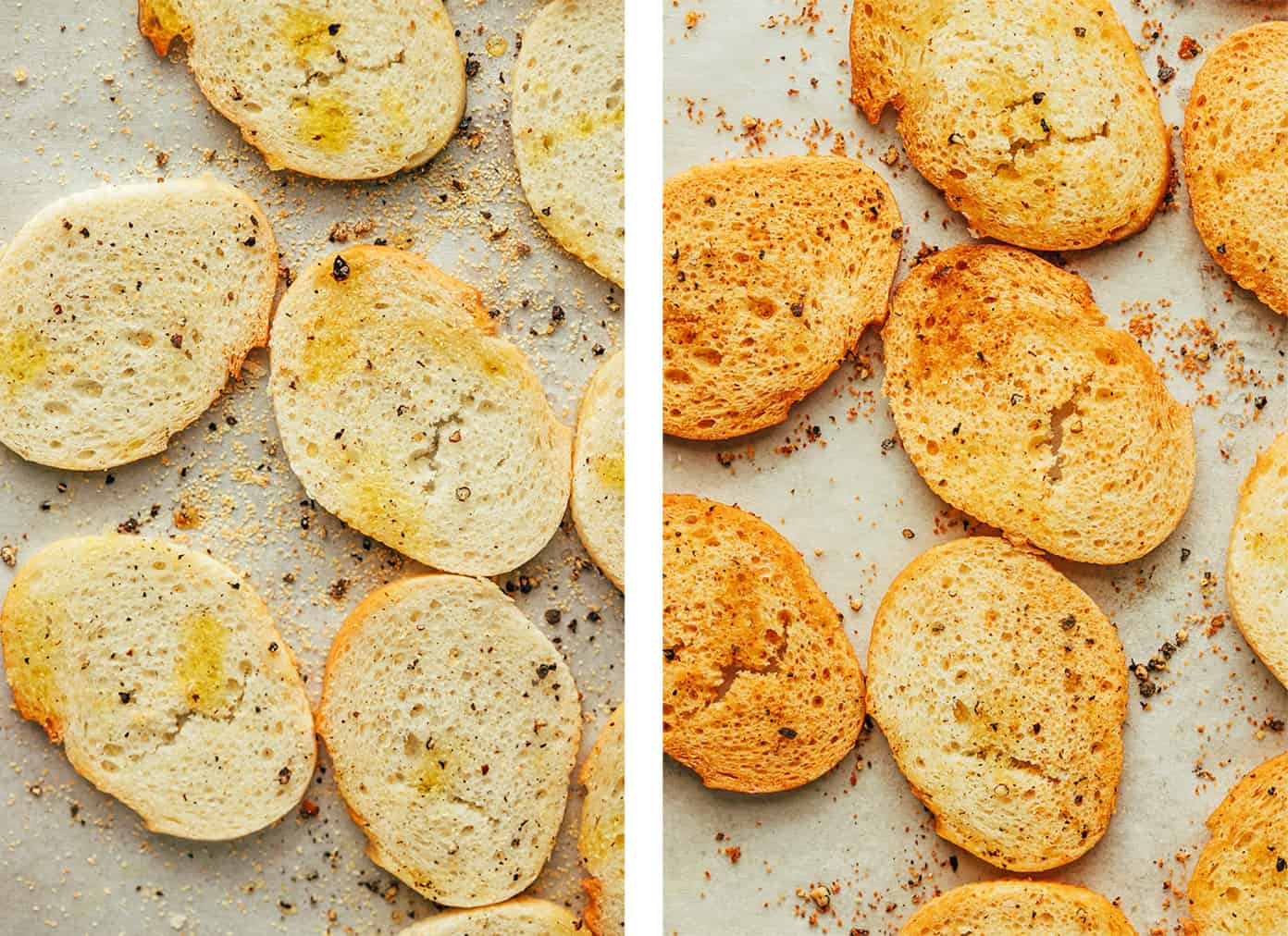 Como fazer croutons crocantes de alho com baguetes