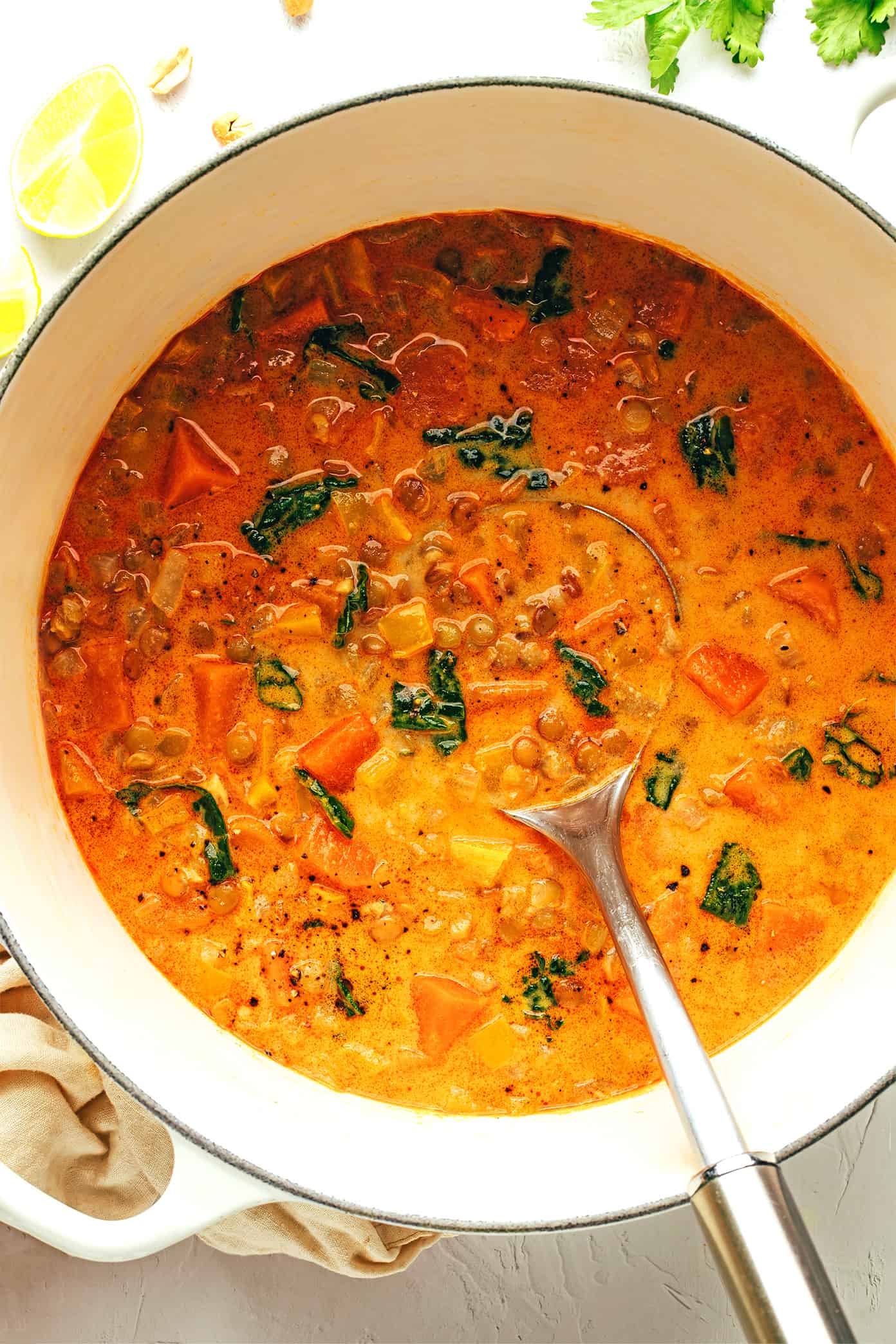 Slow Cooker Curried Lentil Soup - Gimme Some Oven