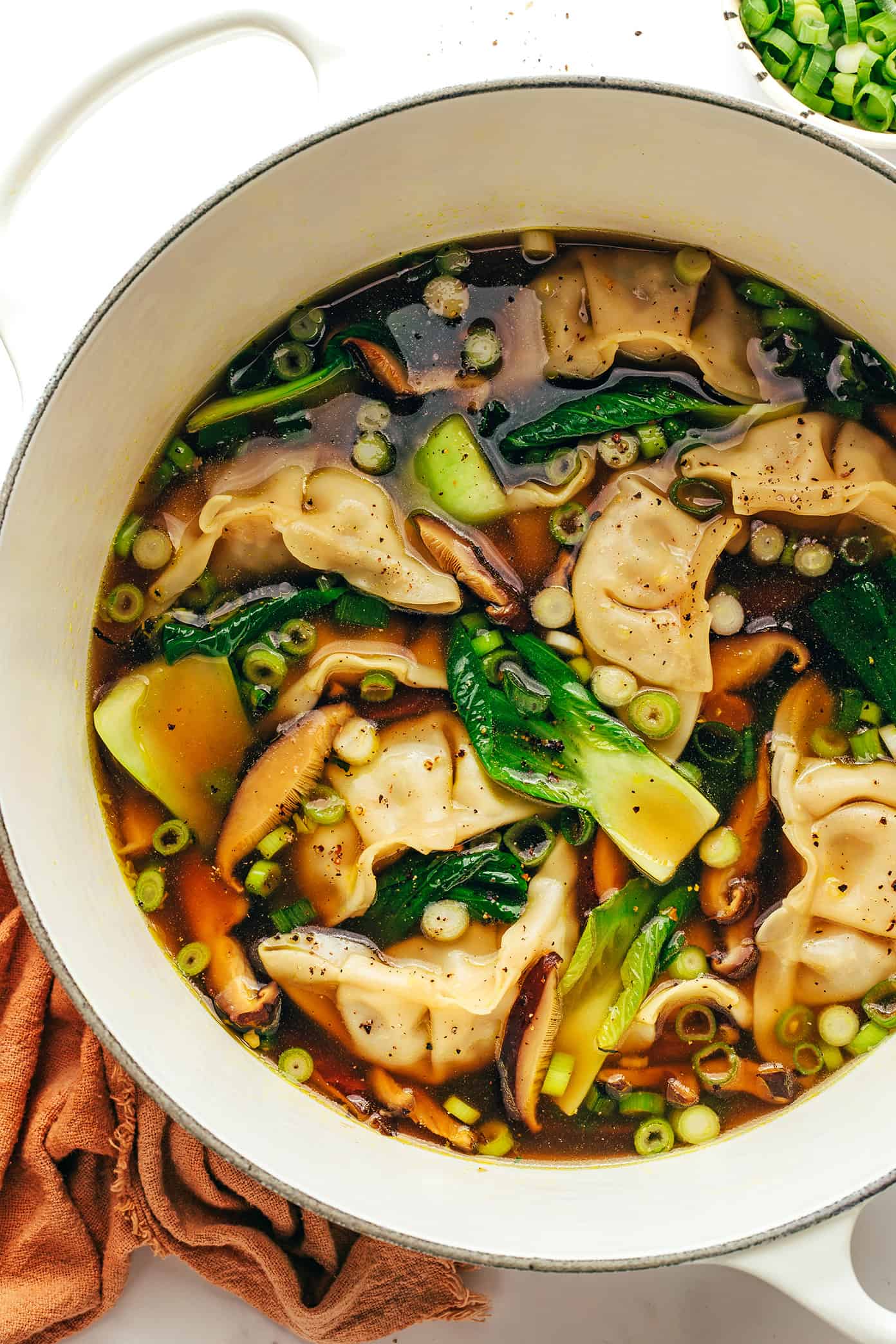 Roasted Garlic Miso Soup with Greens