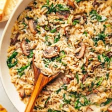 Creamy Garlic Mushroom Orzo