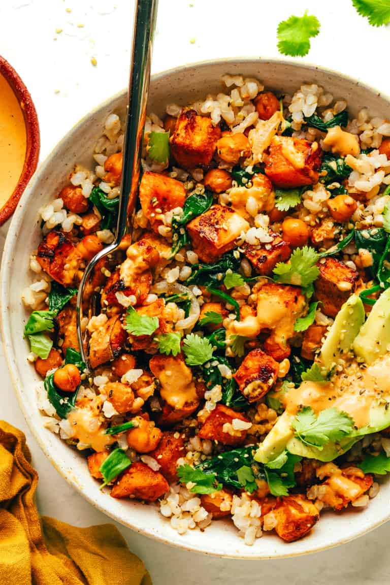 Roasted Sweet Potato and Chickpea Bowls Recipe Gimme Some Oven