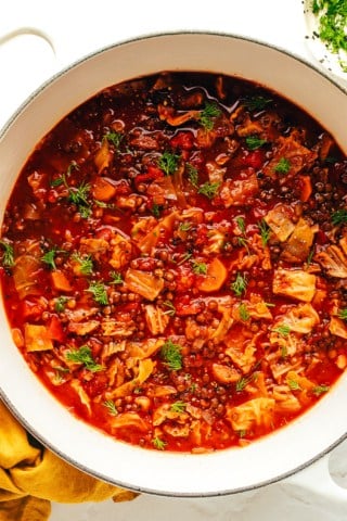 Vegetarian Cabbage Roll Soup | Gimme Some Oven