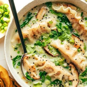 Ginger Coconut Potsticker Soup