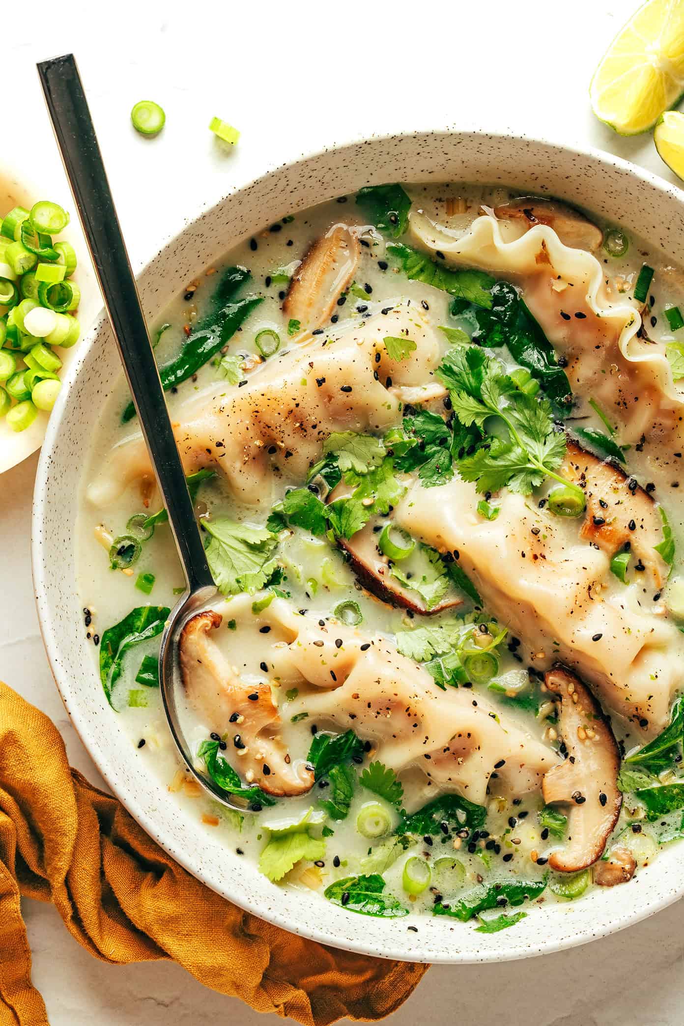 Ginger Coconut Potsticker Soup