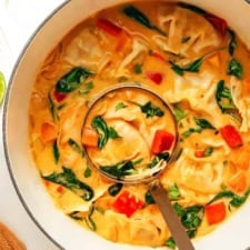 Thai Red Curry Potsticker Soup