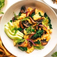 Spinach Mushroom Egg Scramble