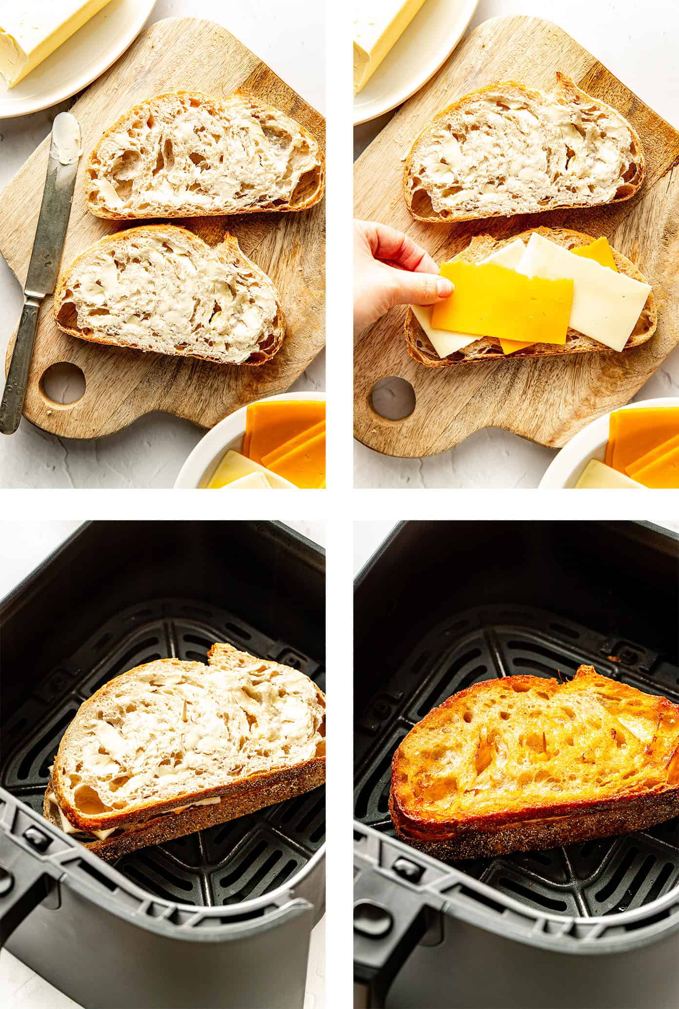 how to make air fryer grilled cheese