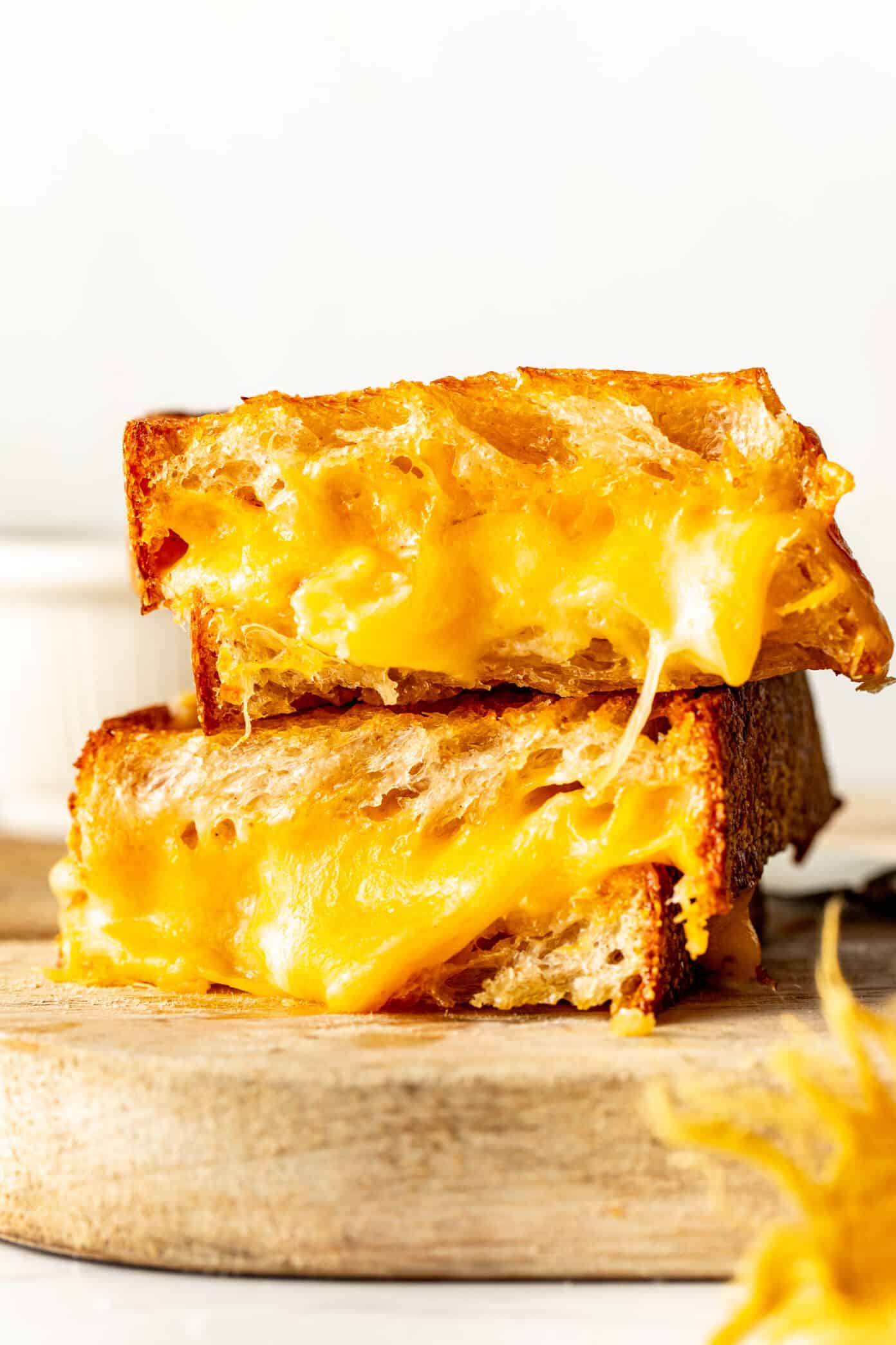 stack of air fryer grilled cheese