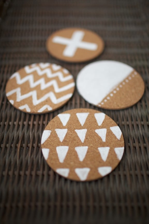 DIY Painted Cork Coasters | www.gimmesomestyleblog.com