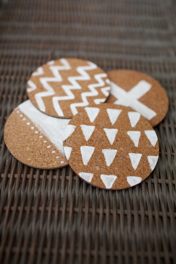 DIY Painted Cork Coasters | www.gimmesomestyleblog.com