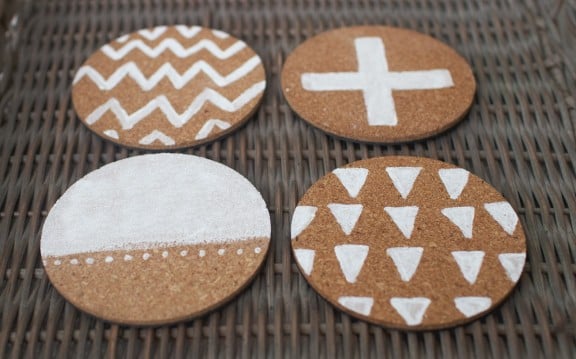 DIY Painted Cork Coasters | www.gimmesomestyleblog.com