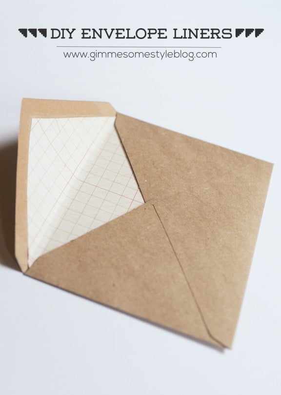 DIY Envelope Liners | www.gimmesomestyleblog.com #diy