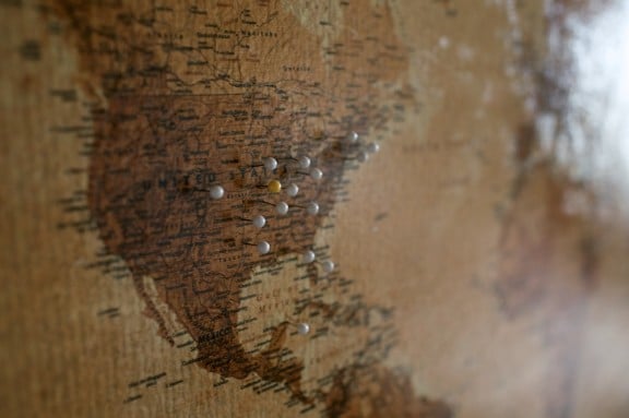 DIY Cork Map | www.gimmesomestyleblog.com #map #travel #DIY 