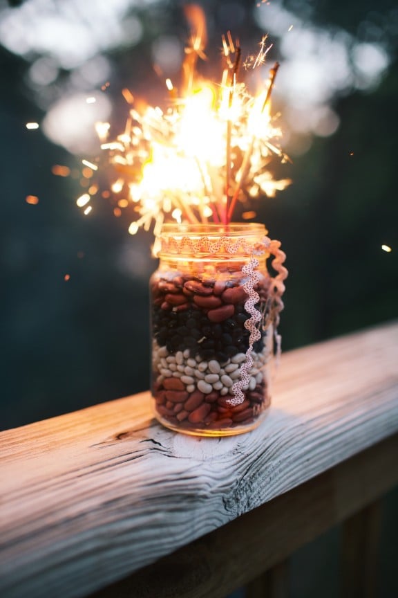 Fourth of July Fireworks Centerpiece | gimmesomestyleblog.com #sparklers #centerpiece #fourthofjuly #masonjar #craft #diy #holiday #fireworks