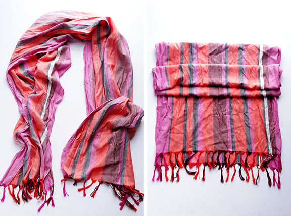 How To Turn A Regular Scarf Into An Infinity Scarf -- A Step-By-Step Photo Tutorial | gimmesomestyleblog.com