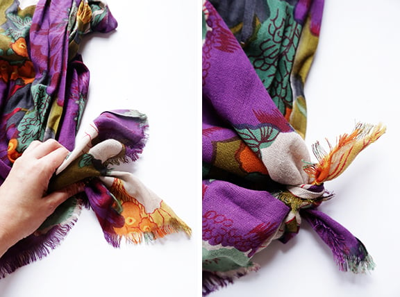 How To Turn A Regular Scarf Into An Infinity Scarf -- A Step-By-Step Photo Tutorial | gimmesomestyleblog.com