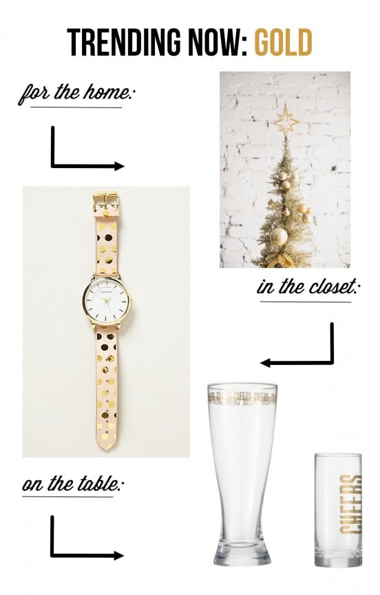 Gold is the trend this holiday season! | www.gimmesomeoven.com/style