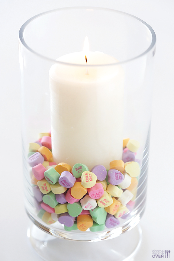 5-Minute DIY Conversation Heart Candles | gimmesomeoven.com/style